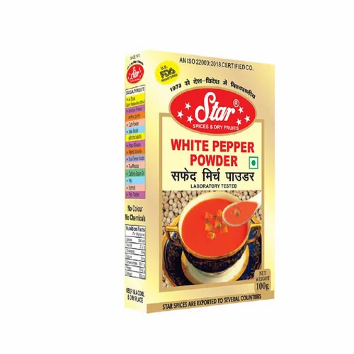 100 G White Pepper Powder, Packaging: Box