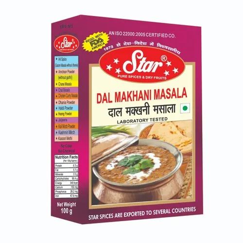 Star Dal Makhani Masala, Packaging Size: 100g, Packaging: Box