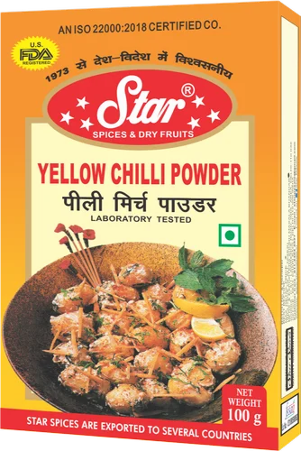 Yellow Chilli Powder, Heat Level: High, 500 g