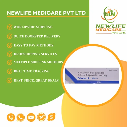Potrate 10 Tablet Potassium Citrate, Pharma Grade