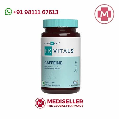 HK Caffeine Capsule, Dose Strength: 200 Mg, Packaging Size: 90 Capsules In 1 Bottle