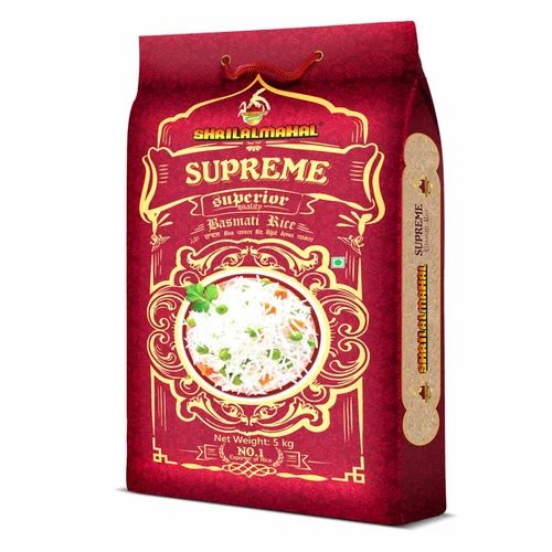 White 5kg Shrilalmahal Supreme Basmati Rice, Bag