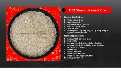 Basmati Steam Rice, 1121