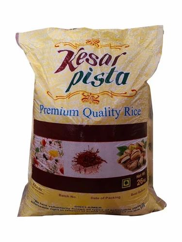 25 Kg Dubar Kesar Pista Rice, Size: 5*5*2 Inch