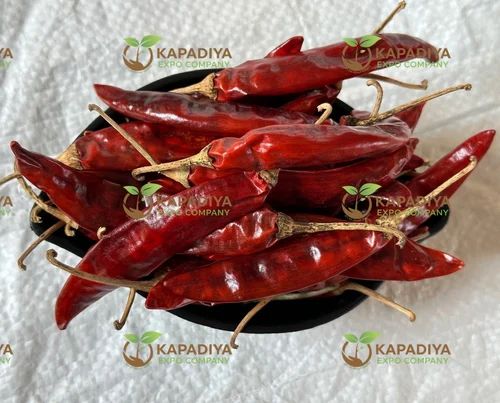 Sannam Gunter Red S10 Stem Chillies With Stem, Packaging Size: 25 kg
