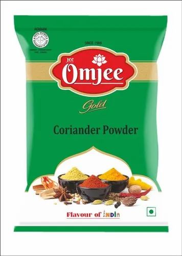Garam Masala Green OmJee Gold Dhaniya Powder 100GM, Packaging Type: Bag