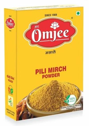 Yellow chilli OmJee Pilli Mirch Powder 100 Grm, Packaging Type: Box
