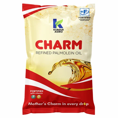Charm Refined Palmolein Oil Pure & Versatile Cooking Oil, Packaging Type: Pouched, Packaging Size: 1 litre