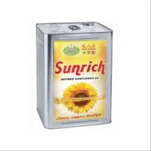 Sunrich Refined Sunflower Oil 15ltr, Packaging Type: TIN, Packaging Size: 15litre