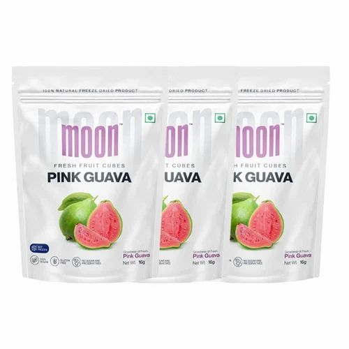 Moon Freeze Dried Guava Snack for Kids and Adults 16 g Pouch (Pack of 3)