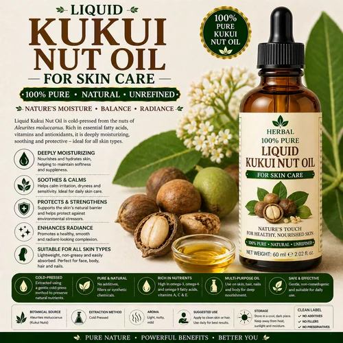 Liquid Kukui Nut Oil, For Skin Care