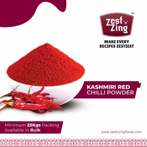 50 Kg Kashmiri Red Chilli Powder, Heat Level: Mild