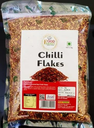 Food Basket Chili Flake Chilli Flakes, Packaging Size: 1Kg
