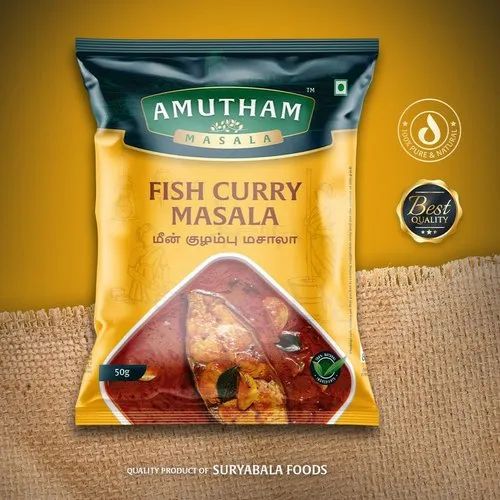 Amutham Fish Curry Masala Blended Spice Powder (50g Packets)