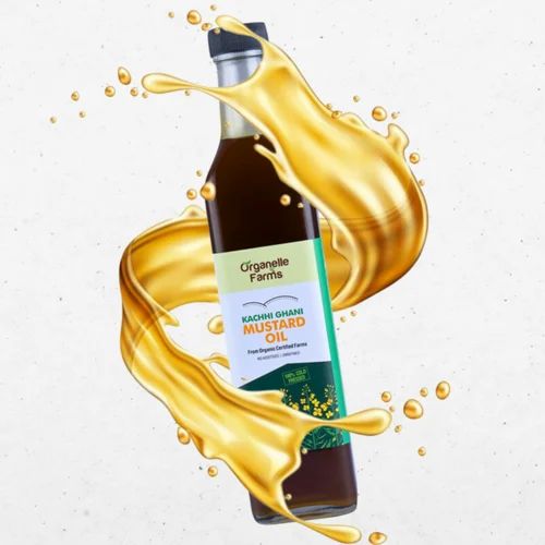 500 ml Organelle Farms Mustard Oil, Packaging Type: Glass Bottle