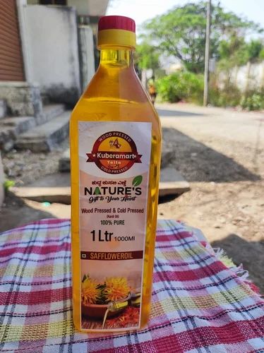 Cold Press Wood Press Safflower Oil Kardi Oil, 1 Litre