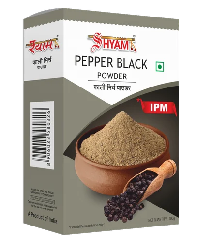 Shyam Black Pepper Powder 100 Gm, Packaging Type: Box