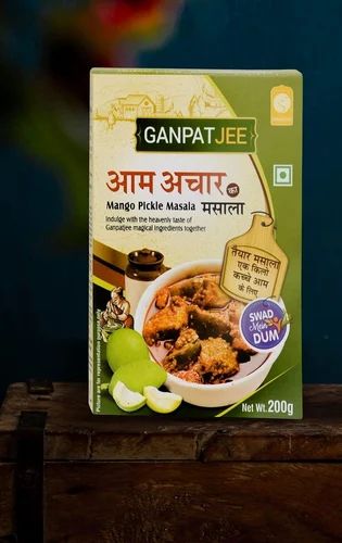 200g Ganpatjee Mango Pickle Masala Powder, Paper Box, Packaging Size: 200 gm
