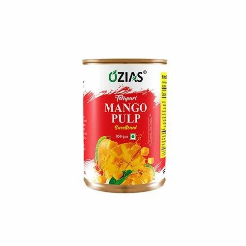 Ozias Yellow Totapuri Mango Pulp, Packaging Type: Tin, Packaging Size: 850 gm