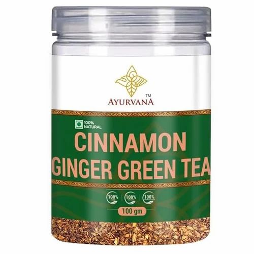 Ayurvana Cinnamon Ginger Green Tea - 100gms,Enhances Metabolism and Weight Loss,Detoxifies the Body