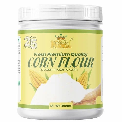 400g White Oragnic Corn Flour Powder, 400 gm