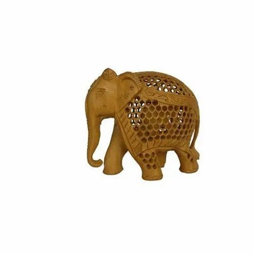 Brown Sandalwood Elephant Statue, For Interior Decor, Size/Dimension: 4 Inch