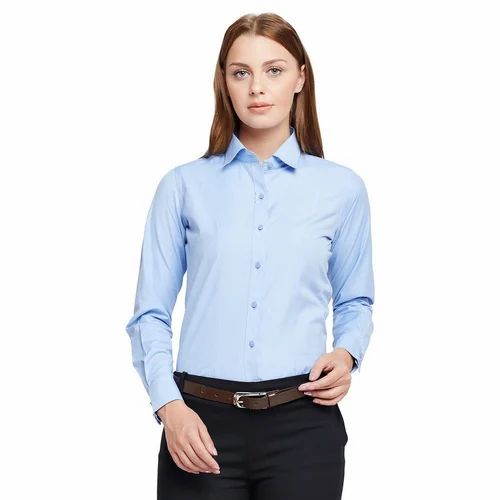 Sky Blue Ladies Formal Shirt