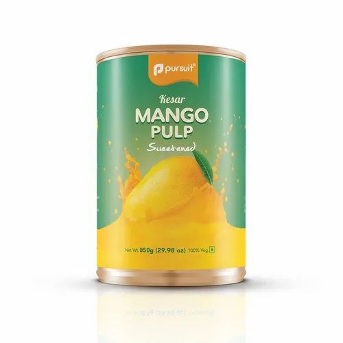 Pursuit Yellow Kesar Mango Pulp, Packaging Type: Tin, Packaging Size: 850 GM