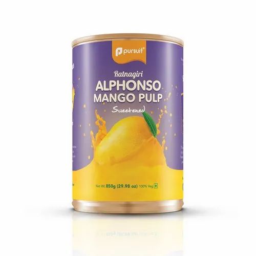 Alphonso Mango Pulp, Packaging Type: Tin, Packaging Size: 850 Gm