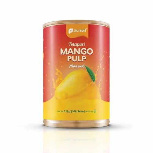 Pursuit Bright Yellow Totapuri Mango Pulp, Packaging Size: 3.1 Kg, Speciality: Natural