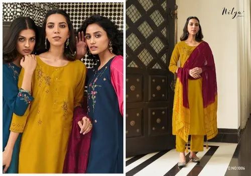 LT Nitya Fancy Party Wear Readymade Top Bottom And Dupatta Salawar Suit Catalog