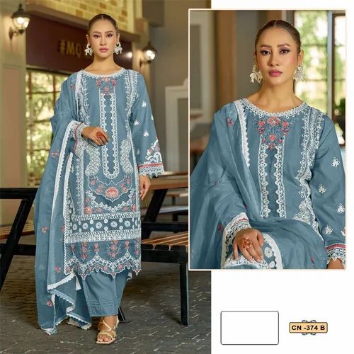 FEPIC CRAFTED NEEDLE CN 374 COTTON BEAUTIFUL EMBROIDERY SUIT, For Sewing Machine