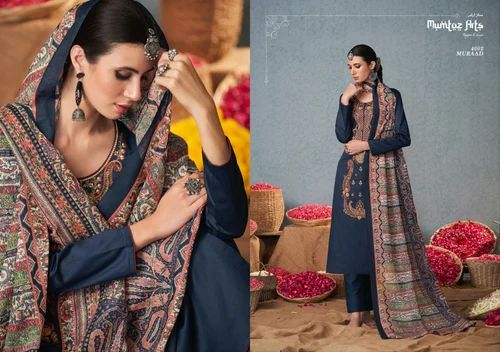 Printed Satin Mumtaz Arts Pakistani Lawn Suits