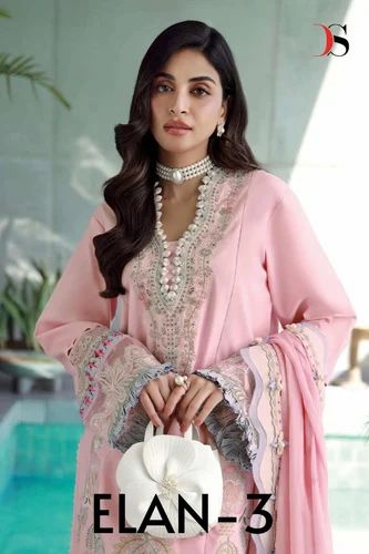 DEEPSY SUITS ELAN VOL 3 COTTON HEAVY EMBROIDERY DESIGNER WORK SUIT, Unstitched
