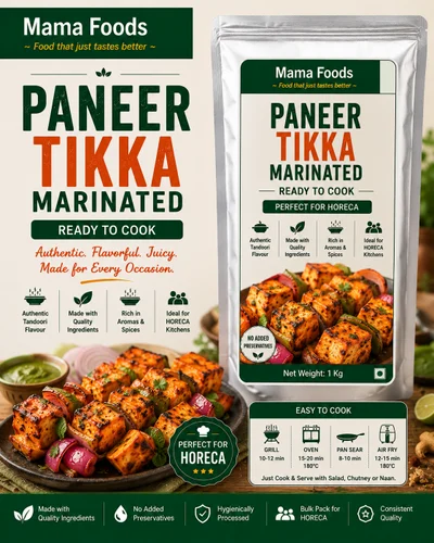 Paneer Tikka Marinated Ready To Cook Rs 450/Kg