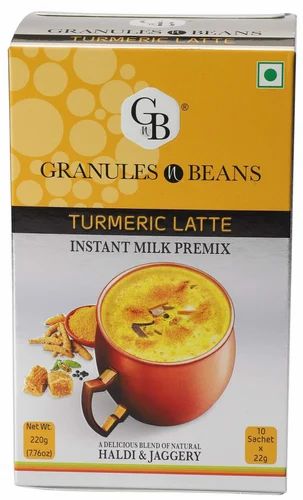 GnB Turmeric Latte Instant Milk Premix Haldi & Jaggery 30 Sachets, Powder