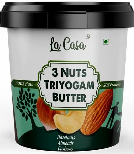 Unsalted 3 Nuts Triyogam Butter (Hazelnuts,Almonds & Cashews), 1 Kg