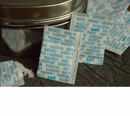 White Crystalline Iodized Salt Sachets, Size: Sachet Size 35mm*50mm