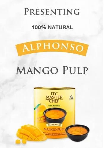 Yellow Alphonso Mango Pulp, For Ice Cream, Packaging Type: Can