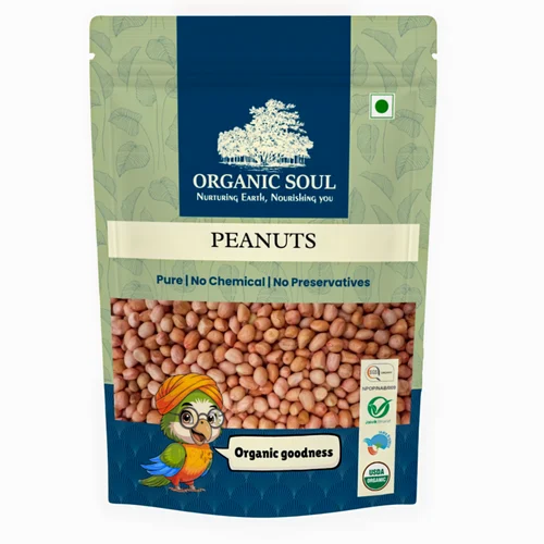 Type: Whole With Skin 500g Organic Peanuts