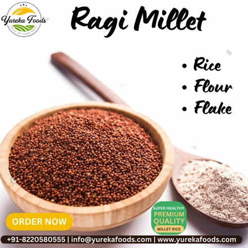 Yureka Fssai Certified Organic Finger Millet Ragi Flour, 1 kg