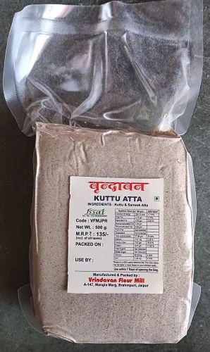 500g Vrindavan Kuttu Atta Vaccum Pack, Whole Grain (Black)