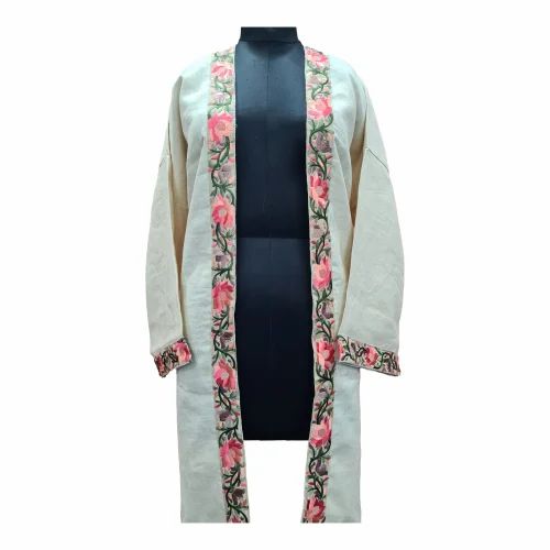 Dubai Linen embroidered bisht for Womens