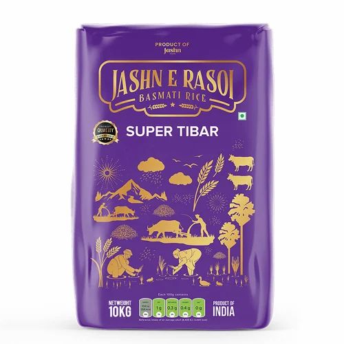 Jashn E Rasoi Super Tibar Basmati Rice, 10 kg, 1401