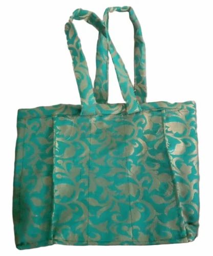 Women Teal Fabric Handbag
