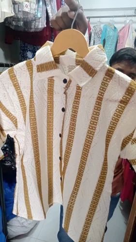 White Cotton Stripped Shirt