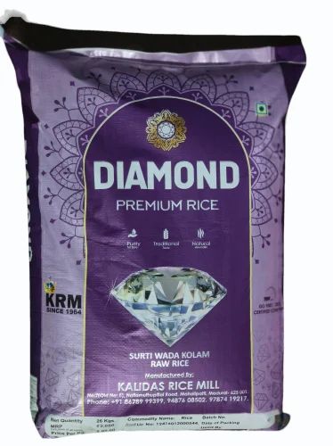 Surti Wada Kolam Raw rice, Packaging Type: PP Bag, 25 Kg