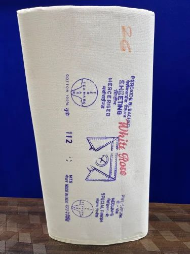 Buckram Fabric, White rose