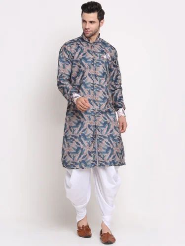 Extra Large BENSTOKE Cotton blend Kurta and sherwani set, Wash Care: Dry clean, Printed