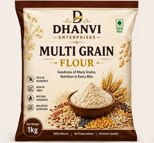 Diabetic Care Dhanvi Multi Grain Flour, Number of Grains: 5 Grains, 1 kg